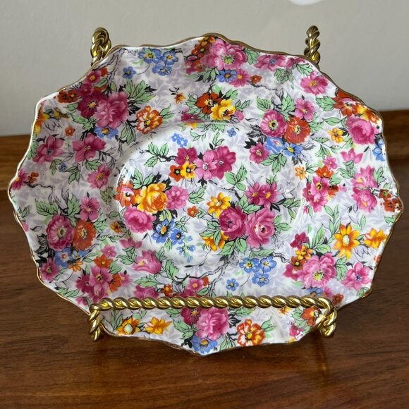 Royal Albert "Rose Chintz" Oval Sweetmeat Dish Nuts Candy Bone China England - Picture 1 of 10